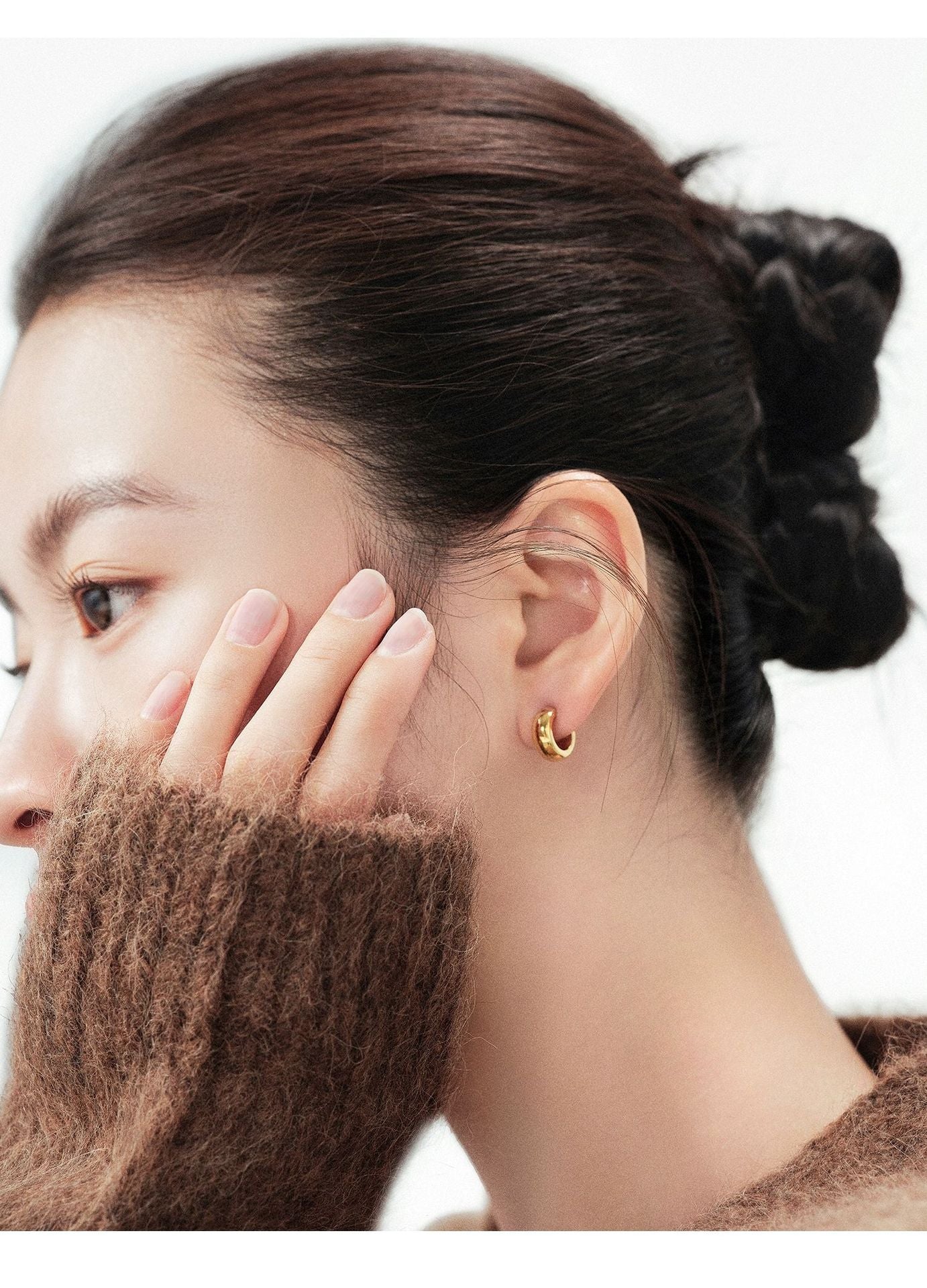 Geometric Stud Earrings For Women In Simple Style, Waterproof Non Tarnish Copper With Electroplated Gold Plating Process