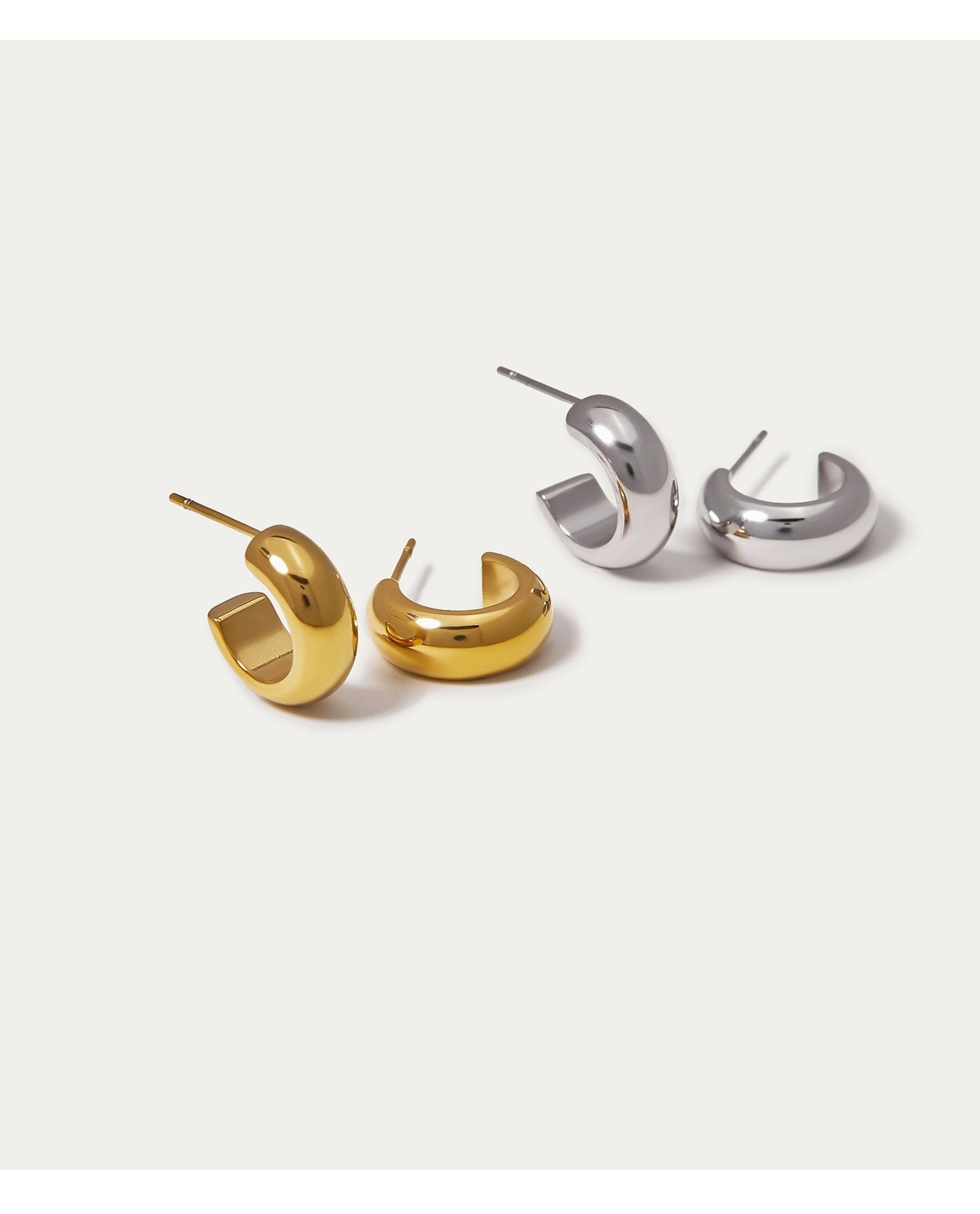 Geometric Stud Earrings For Women In Simple Style, Waterproof Non Tarnish Copper With Electroplated Gold Plating Process