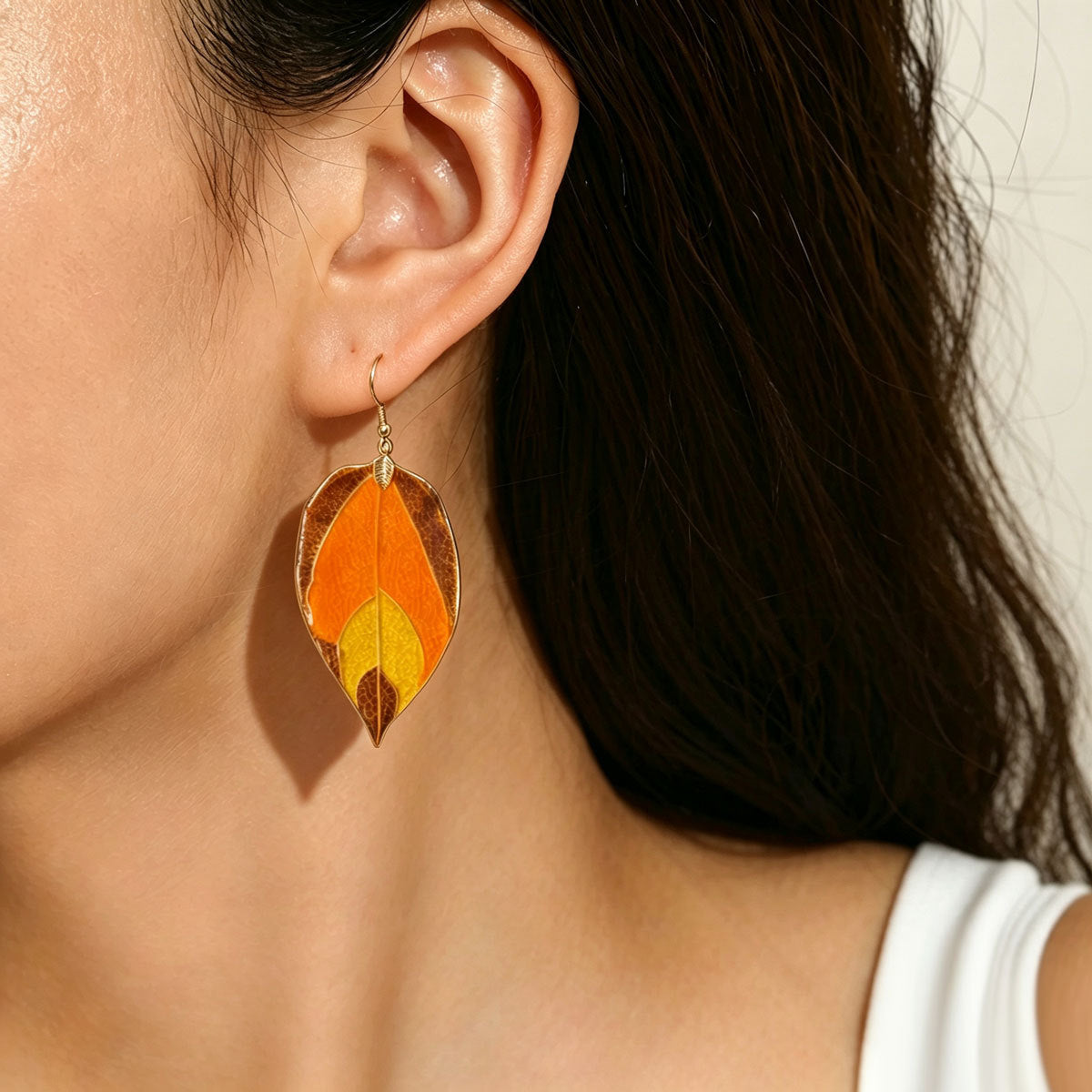 Leaves Earrings For Women Made Of Zinc Alloy Featuring Electroplated Retro Style With 304 Stainless Steel Ear Pins
