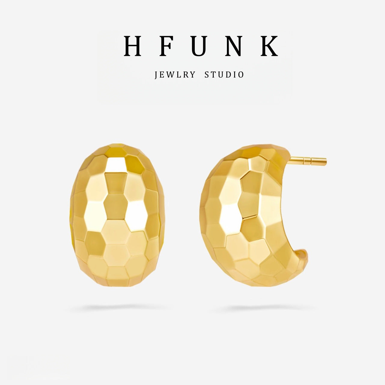 Geometric Stud Earrings For Women Featuring Copper Alloy With Electroplated Gold Plating And 925 Sterling Silver Posts