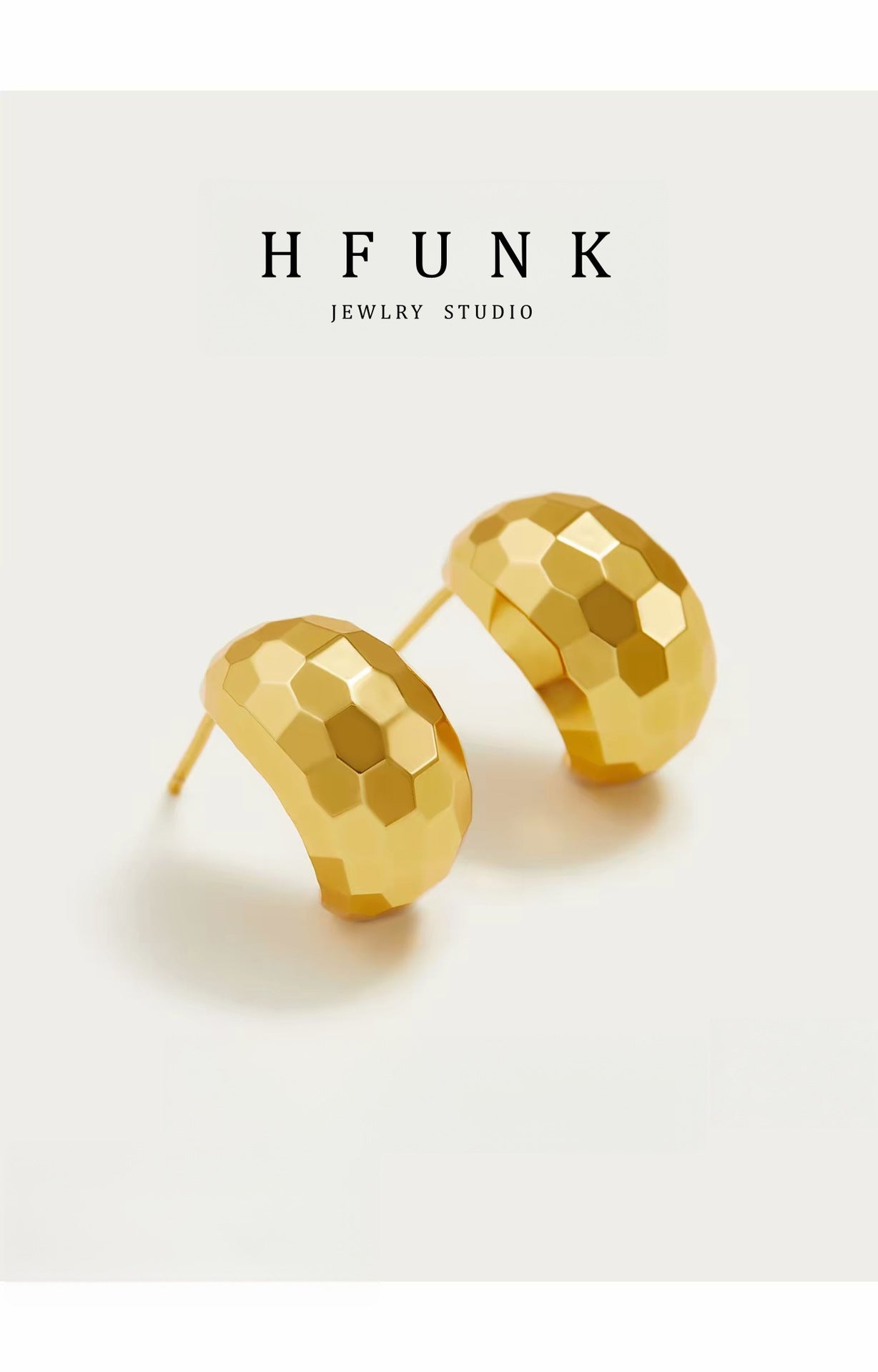 Geometric Stud Earrings For Women Featuring Copper Alloy With Electroplated Gold Plating And 925 Sterling Silver Posts