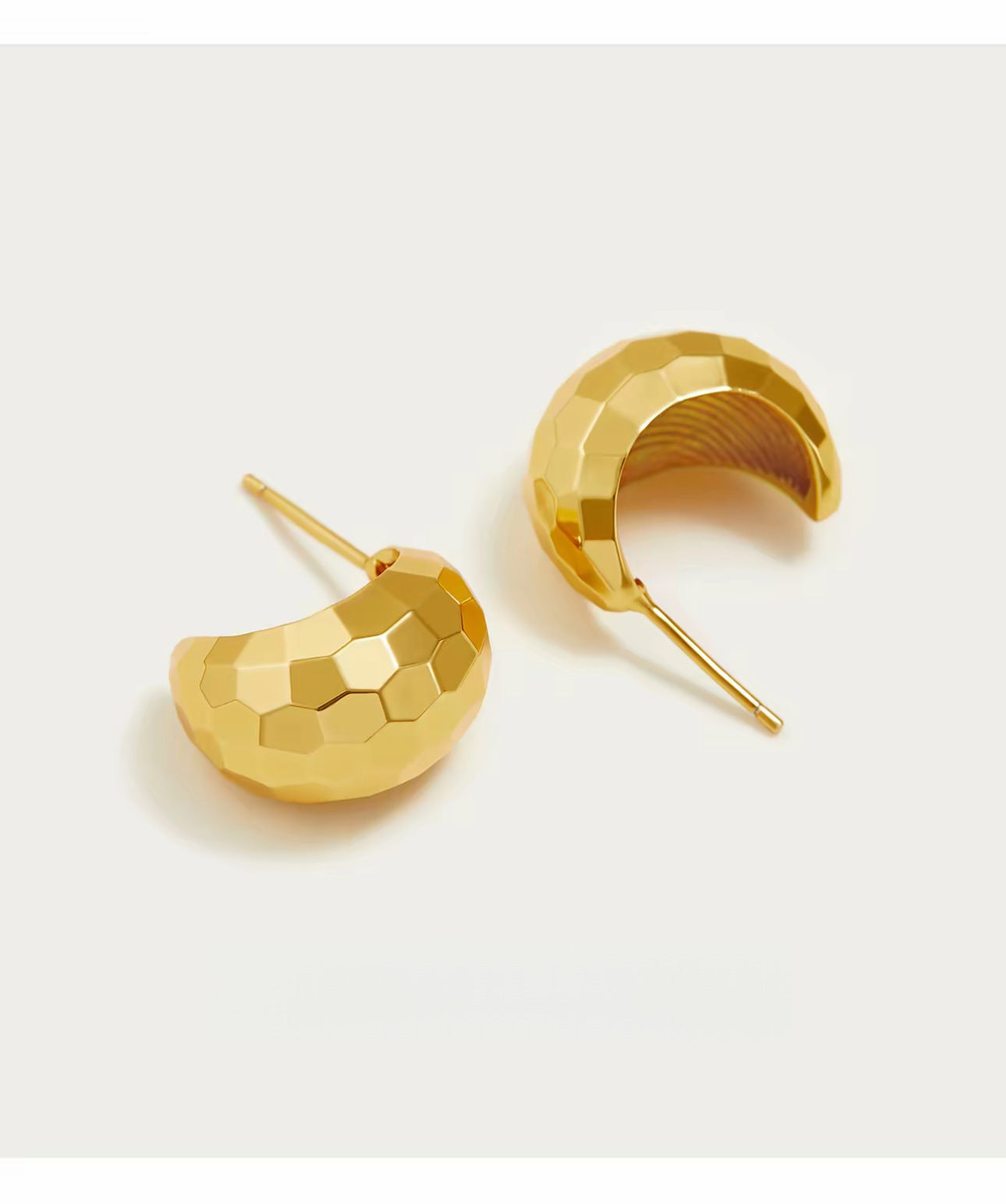 Geometric Stud Earrings For Women Featuring Copper Alloy With Electroplated Gold Plating And 925 Sterling Silver Posts