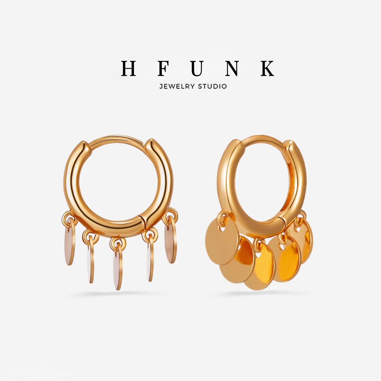 Gold Sequins Earrings For Women Featuring Electroplated Finish With Copper Alloy Copper Posts