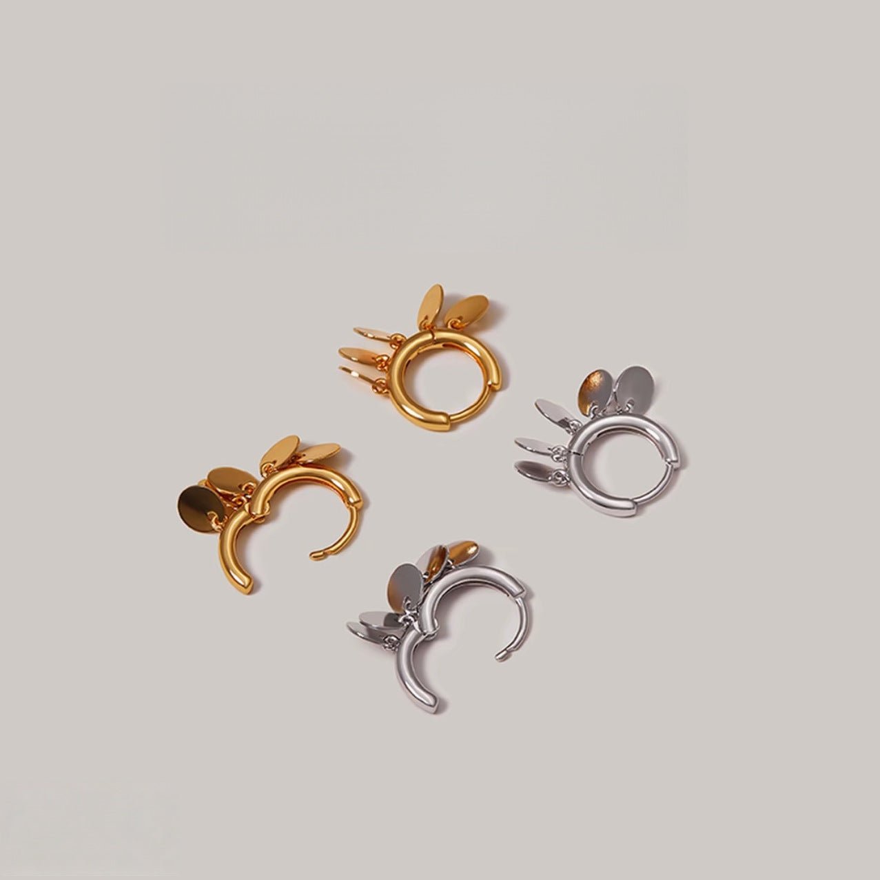 Gold Sequins Earrings For Women Featuring Electroplated Finish With Copper Alloy Copper Posts