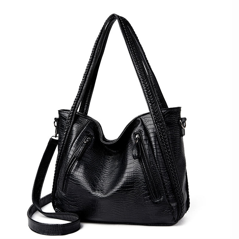 Crocodile Pattern Square Pu Leather Shoulder Bag For Women With Single Shoulder Strap, Perfect For Spring