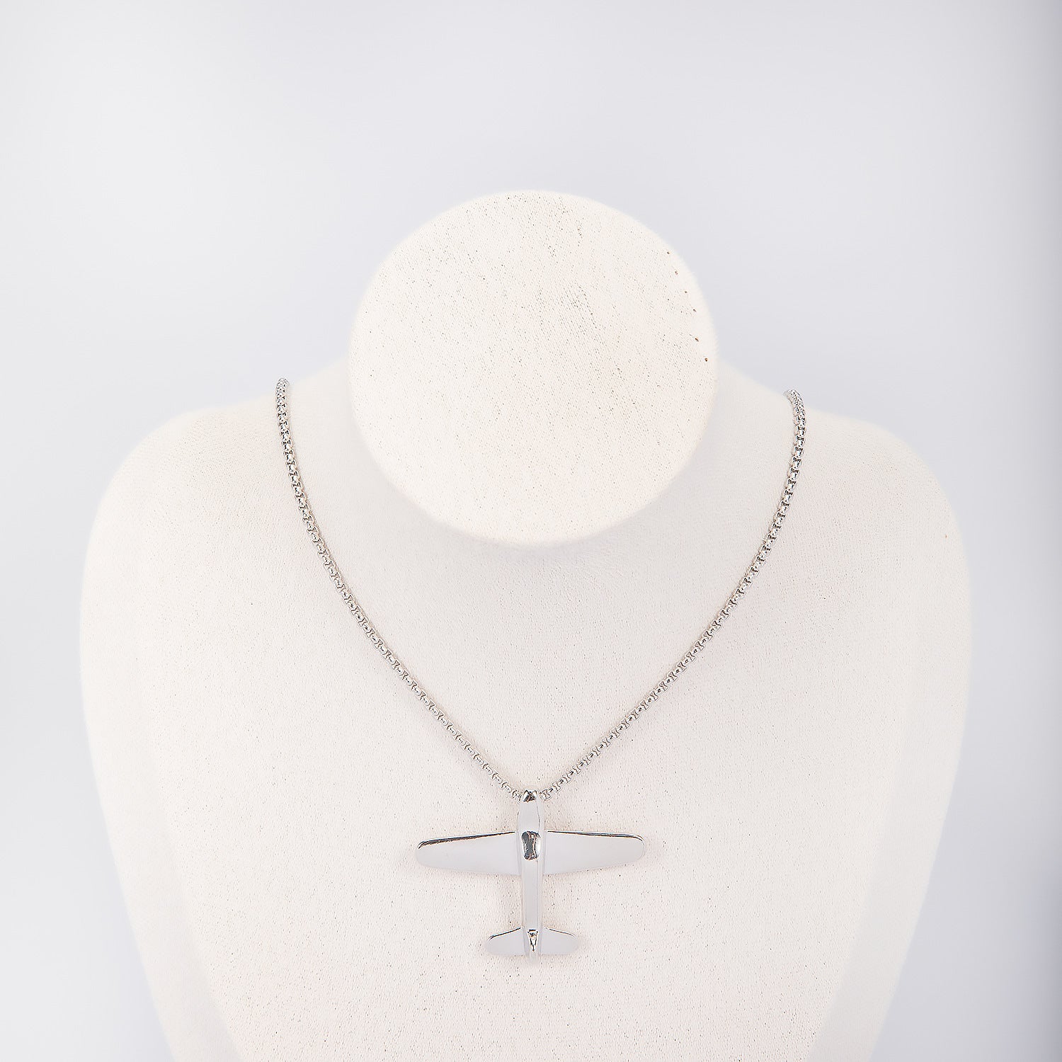 Multicolor Airplane Necklace Unisex With Alloy Pendant, Rhinestones Inlay, 304 Stainless Steel Box Chain Hip-Hop Style
