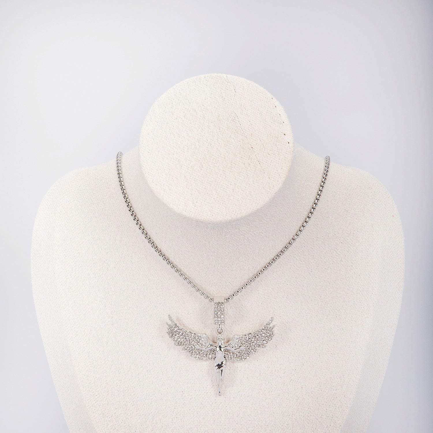 Multicolor Airplane Necklace Unisex With Alloy Pendant, Rhinestones Inlay, 304 Stainless Steel Box Chain Hip-Hop Style