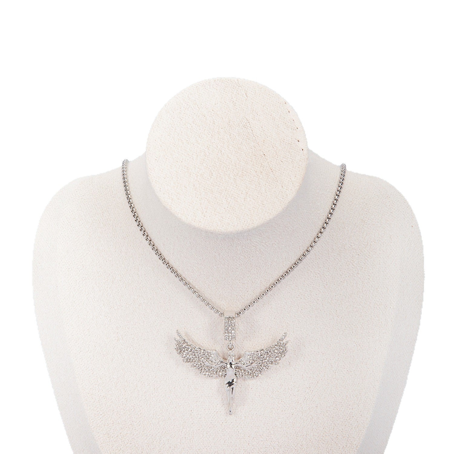 Multicolor Airplane Necklace Unisex With Alloy Pendant, Rhinestones Inlay, 304 Stainless Steel Box Chain Hip-Hop Style