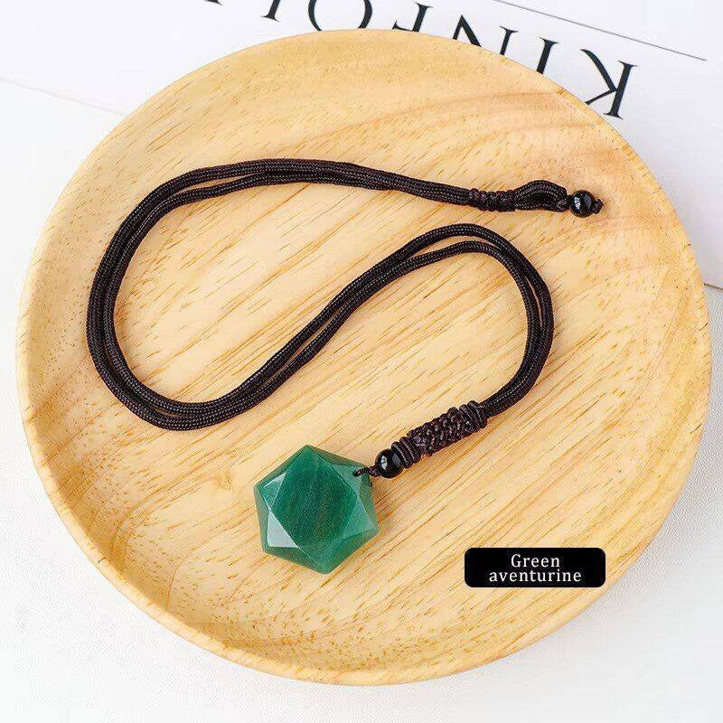 Natural Pink Water Droplets Pendant Necklace With Crystal Braid And Cord String, Featuring Natural Stone Pendant For Women