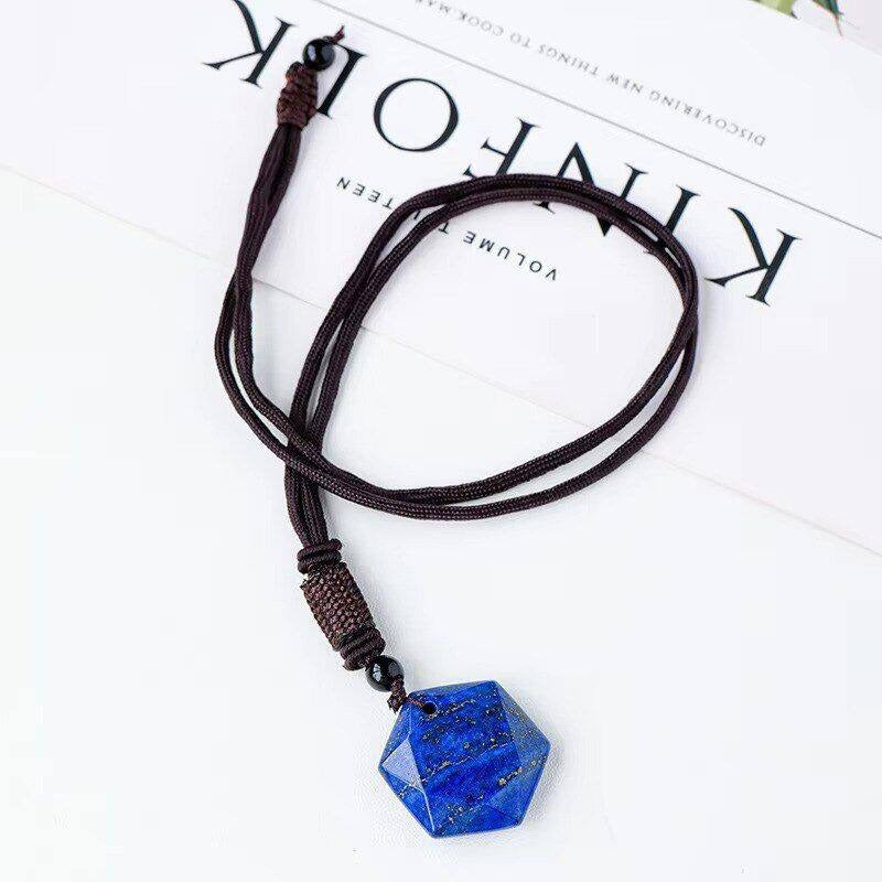 Natural Pink Water Droplets Pendant Necklace With Crystal Braid And Cord String, Featuring Natural Stone Pendant For Women