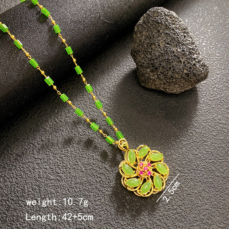 Gold Water Droplets Necklace For Women With Copper Pendant And 304 Stainless Steel Cable Chain Inlaid With Zircon