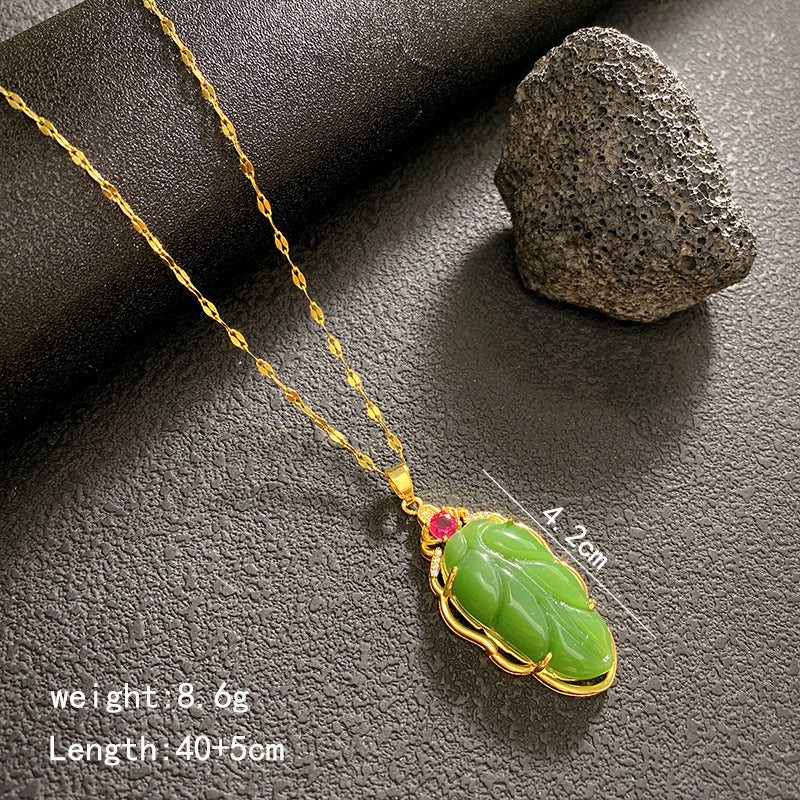 Gold Water Droplets Necklace For Women With Copper Pendant And 304 Stainless Steel Cable Chain Inlaid With Zircon
