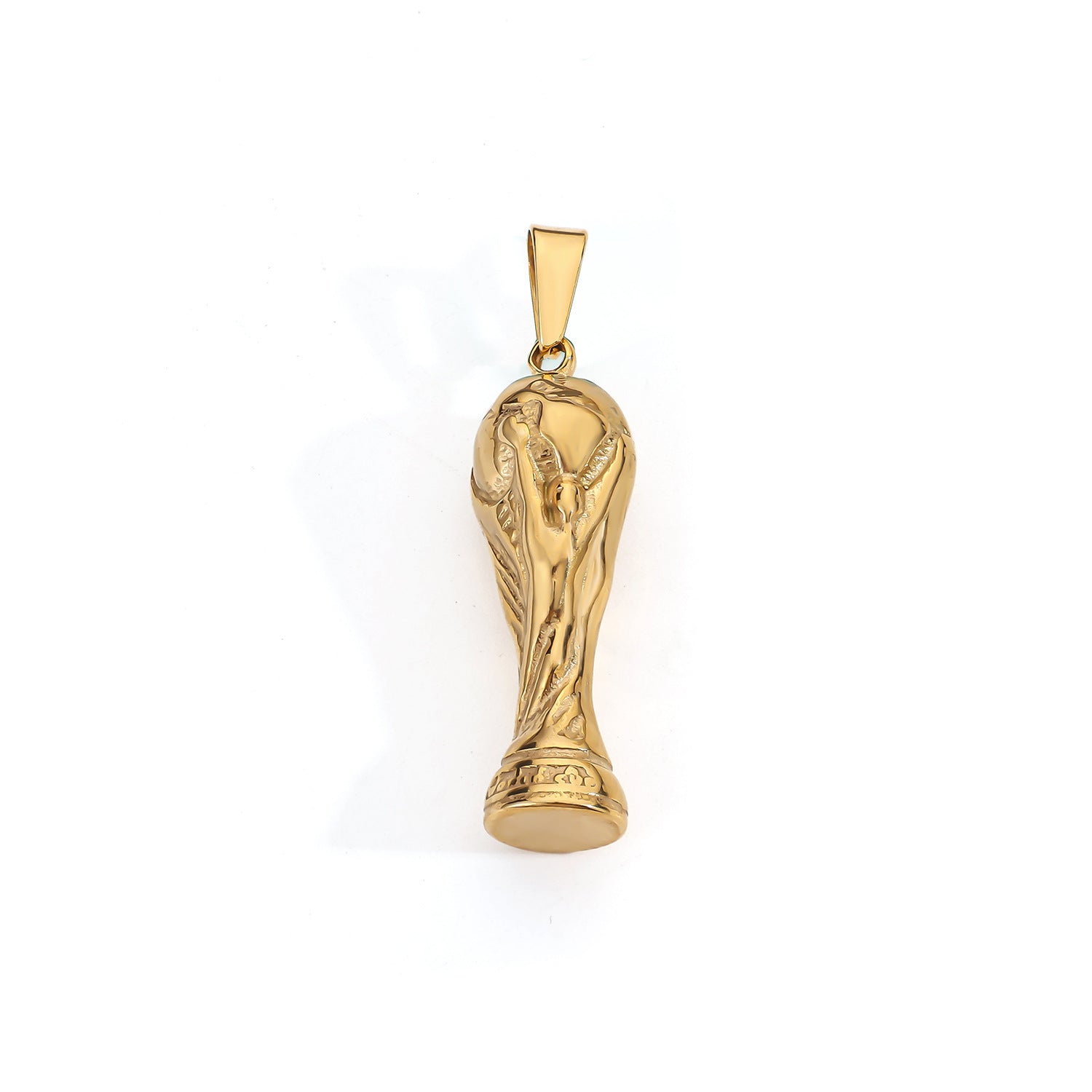Football Pendant In 304 Stainless Steel With Electroplated Gold Plating, Perfect For Sport