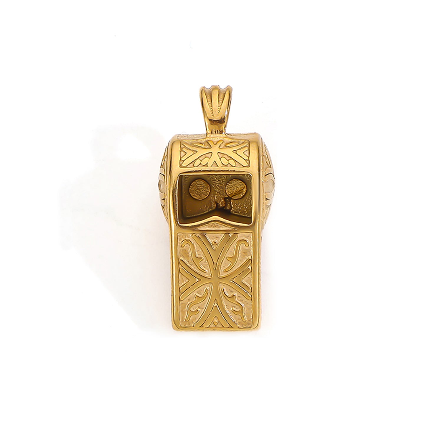 Football Pendant In 304 Stainless Steel With Electroplated Gold Plating, Perfect For Sport