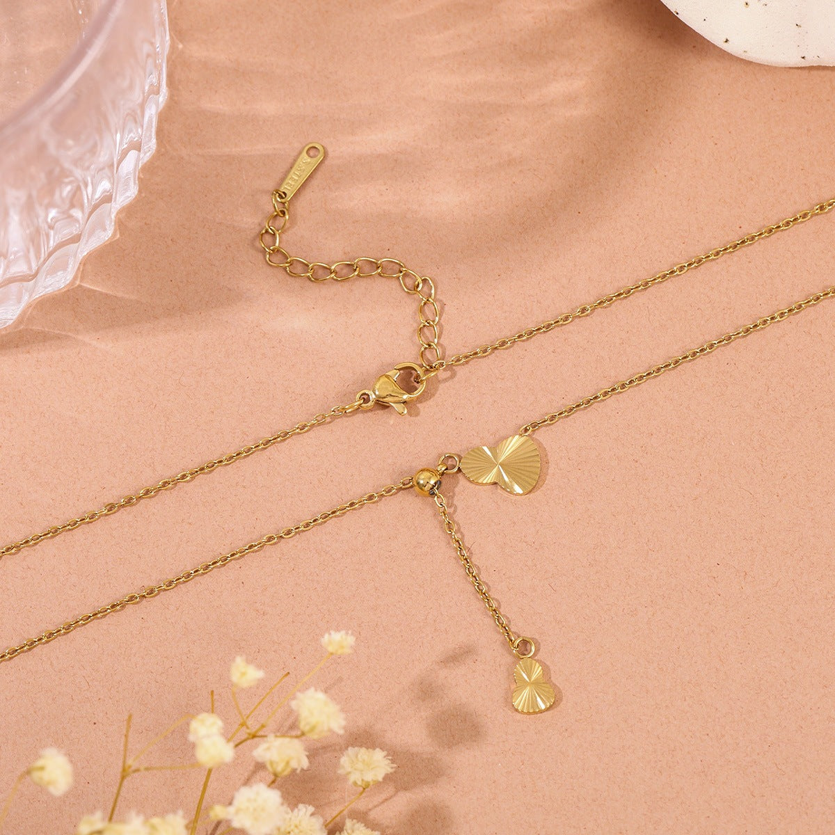 Gourd Pendant Necklace For Women In Electroplated Titanium Steel With Tassel And Slider Chain