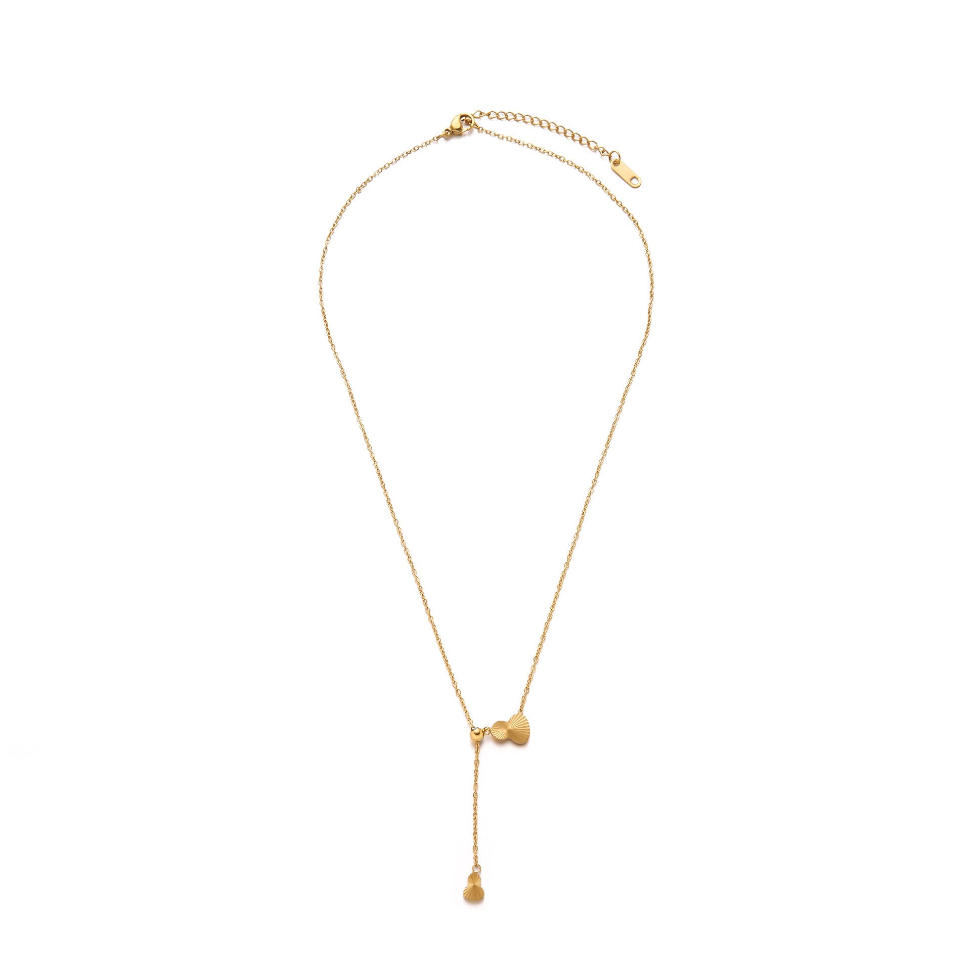 Gourd Pendant Necklace For Women In Electroplated Titanium Steel With Tassel And Slider Chain