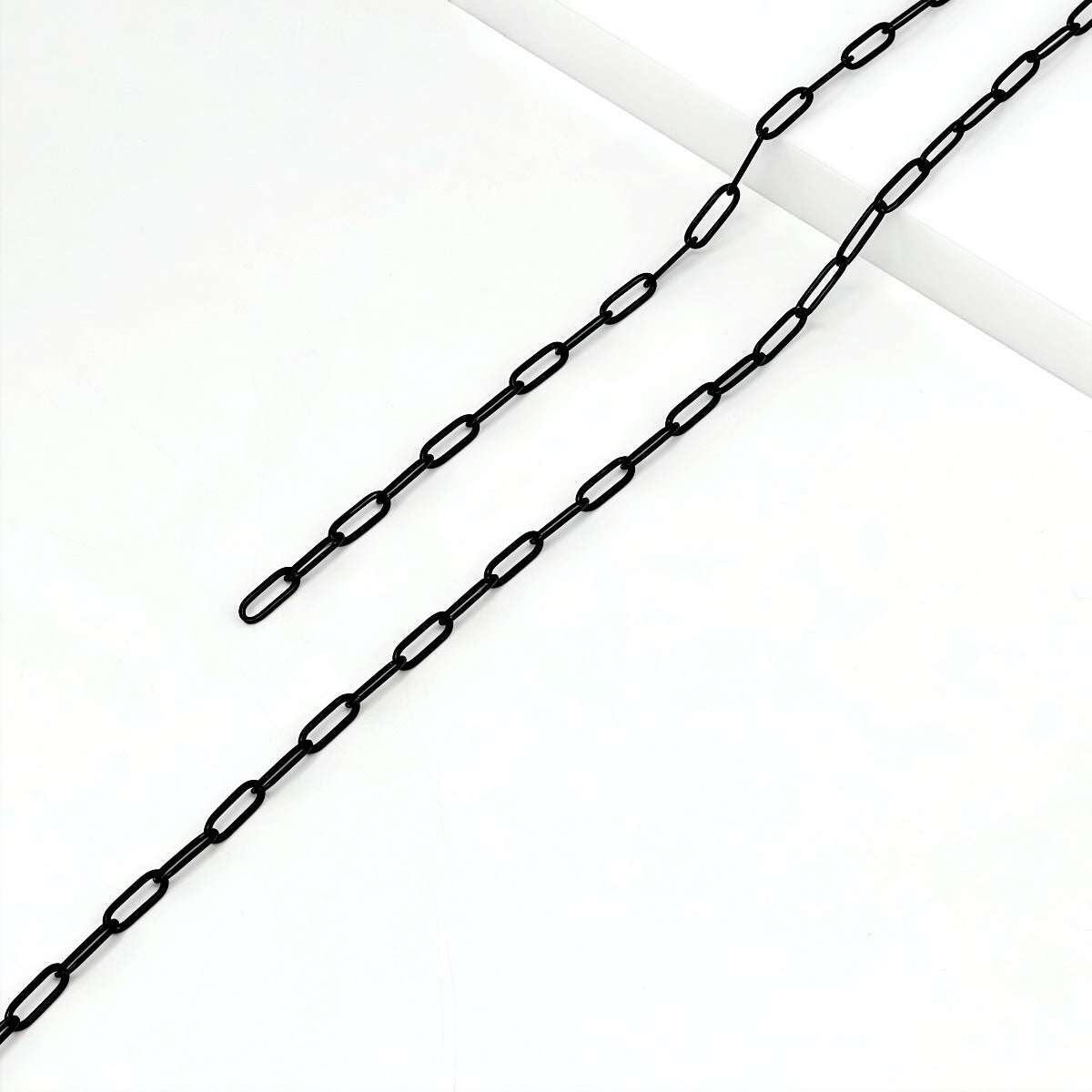 Electroplated Dyed Black Cross Chain In 304 Stainless Steel Featuring Cable Chain Style, Handmade Accessory