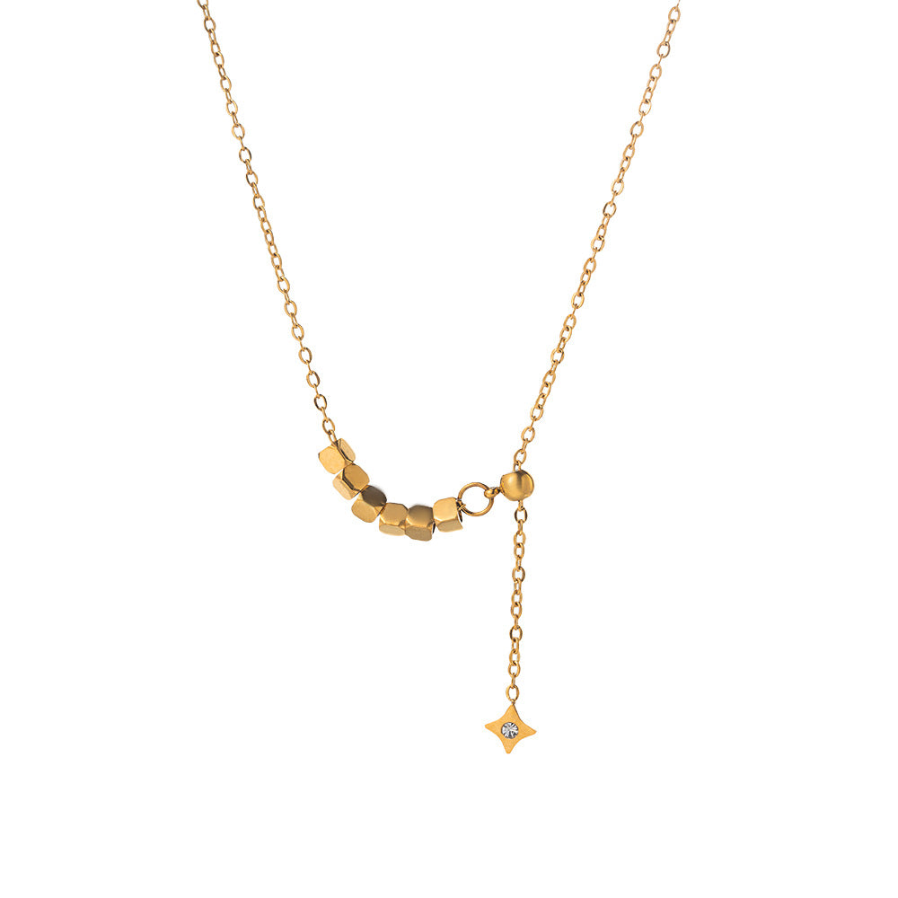 Gold Star Necklace For Women In Waterproof Non Tarnish Titanium Steel With Durable Titanium Steel Chain And Pendant