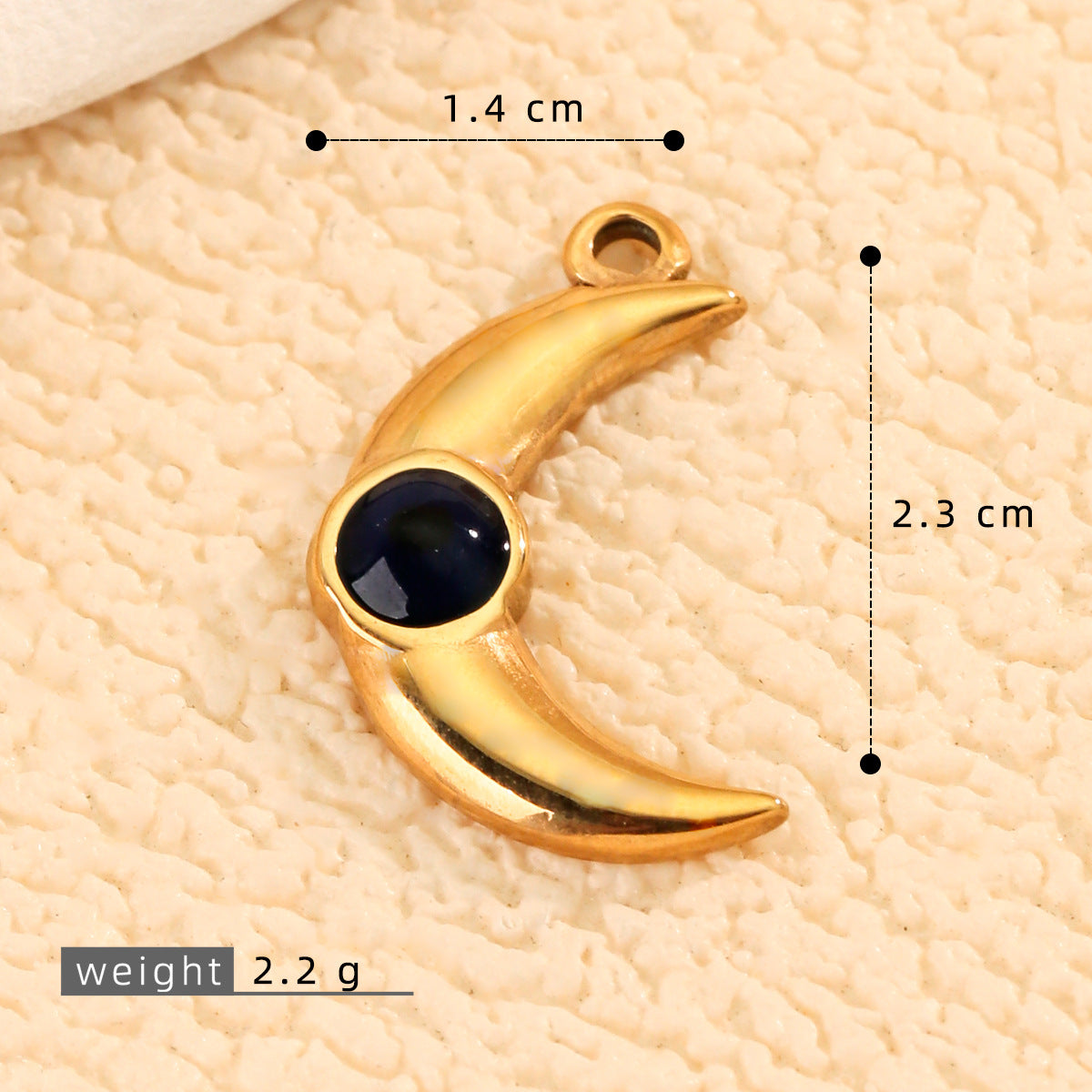 Moon Pendant Made Of 304 Stainless Steel Featuring Electroplated Craftsmanship