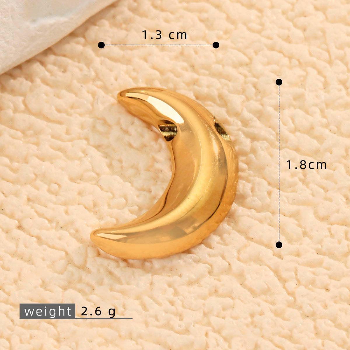 Moon Pendant Made Of 304 Stainless Steel Featuring Electroplated Craftsmanship