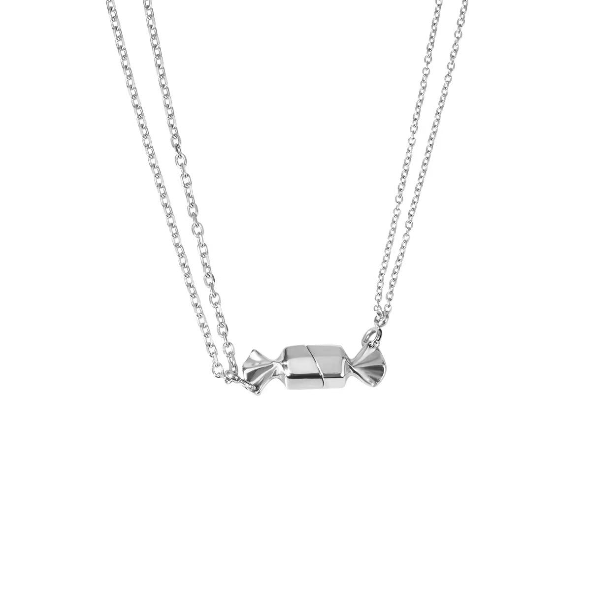 Gold Cartoon Style Candy Necklace For Unisex Featuring Silver Plated Copper With Cable Chain