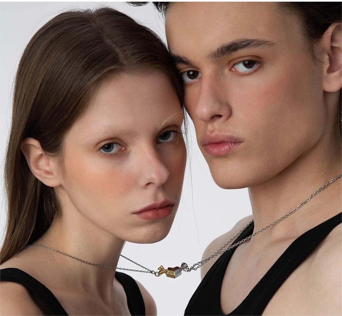 Gold Cartoon Style Candy Necklace For Unisex Featuring Silver Plated Copper With Cable Chain