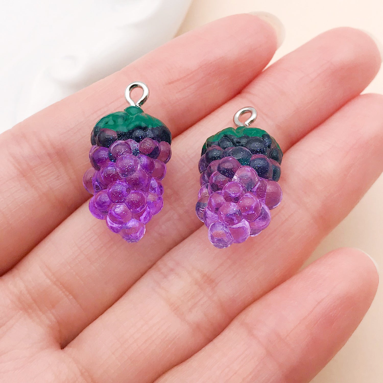 Candy Resin Pendant With Enamel Craft, 20 PCS Package In Purple, Retro Style Jewelry Accessories