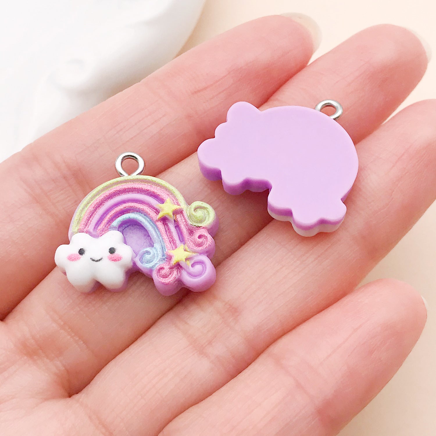 Candy Resin Pendant With Enamel Craft, 20 PCS Package In Purple, Retro Style Jewelry Accessories