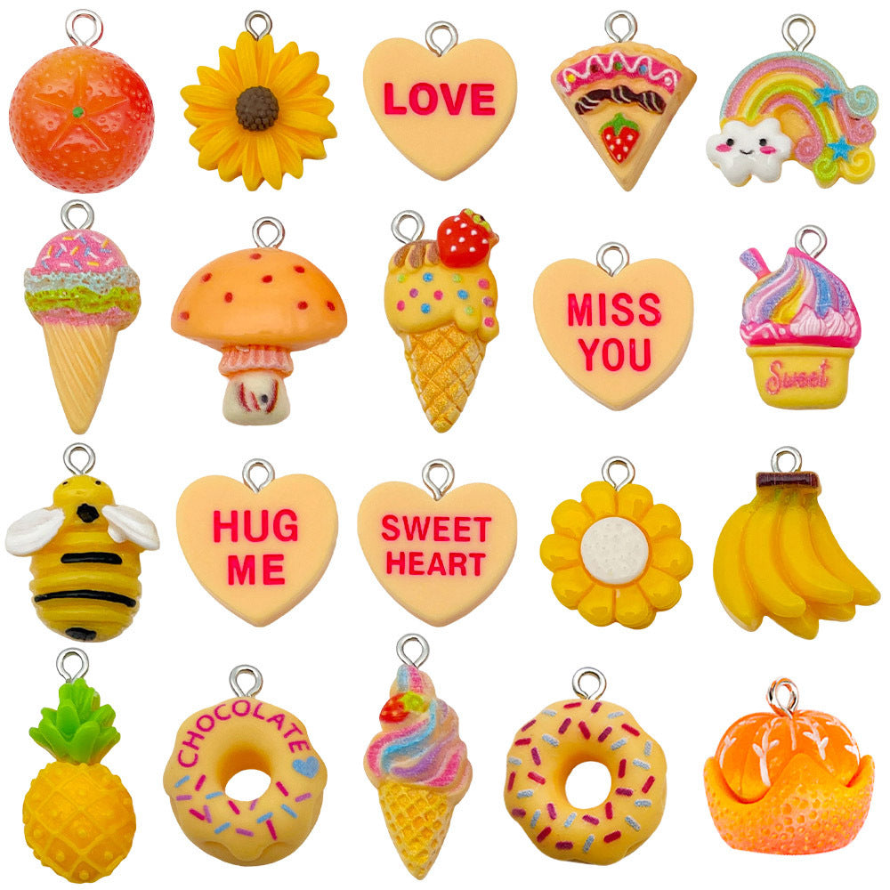 Candy Resin Pendant With Enamel Craft, 20 PCS Package In Purple, Retro Style Jewelry Accessories
