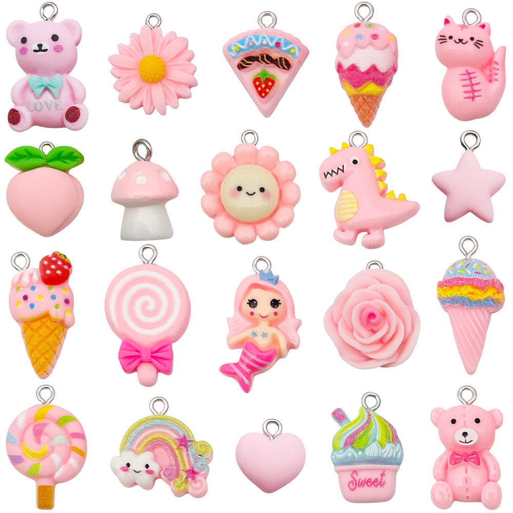 Candy Resin Pendant With Enamel Craft, 20 PCS Package In Purple, Retro Style Jewelry Accessories