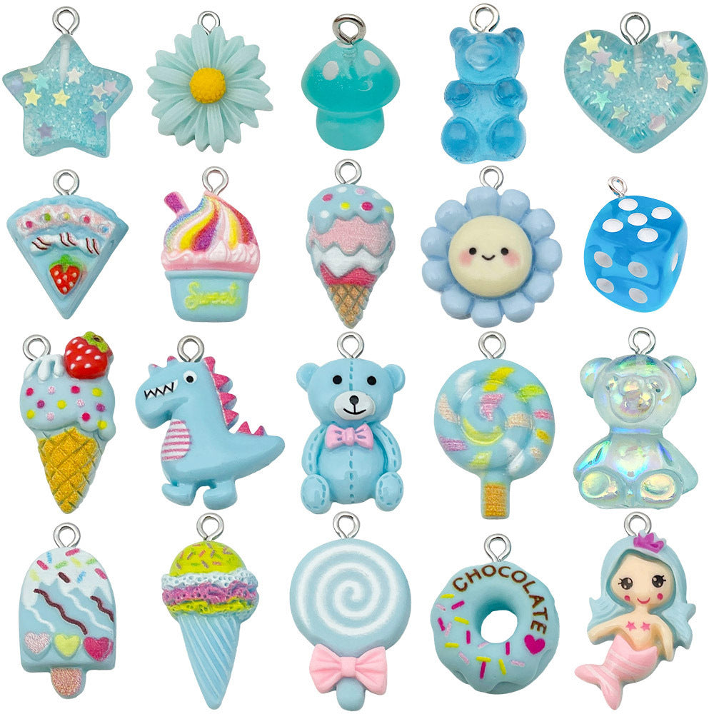 Candy Resin Pendant With Enamel Craft, 20 PCS Package In Purple, Retro Style Jewelry Accessories