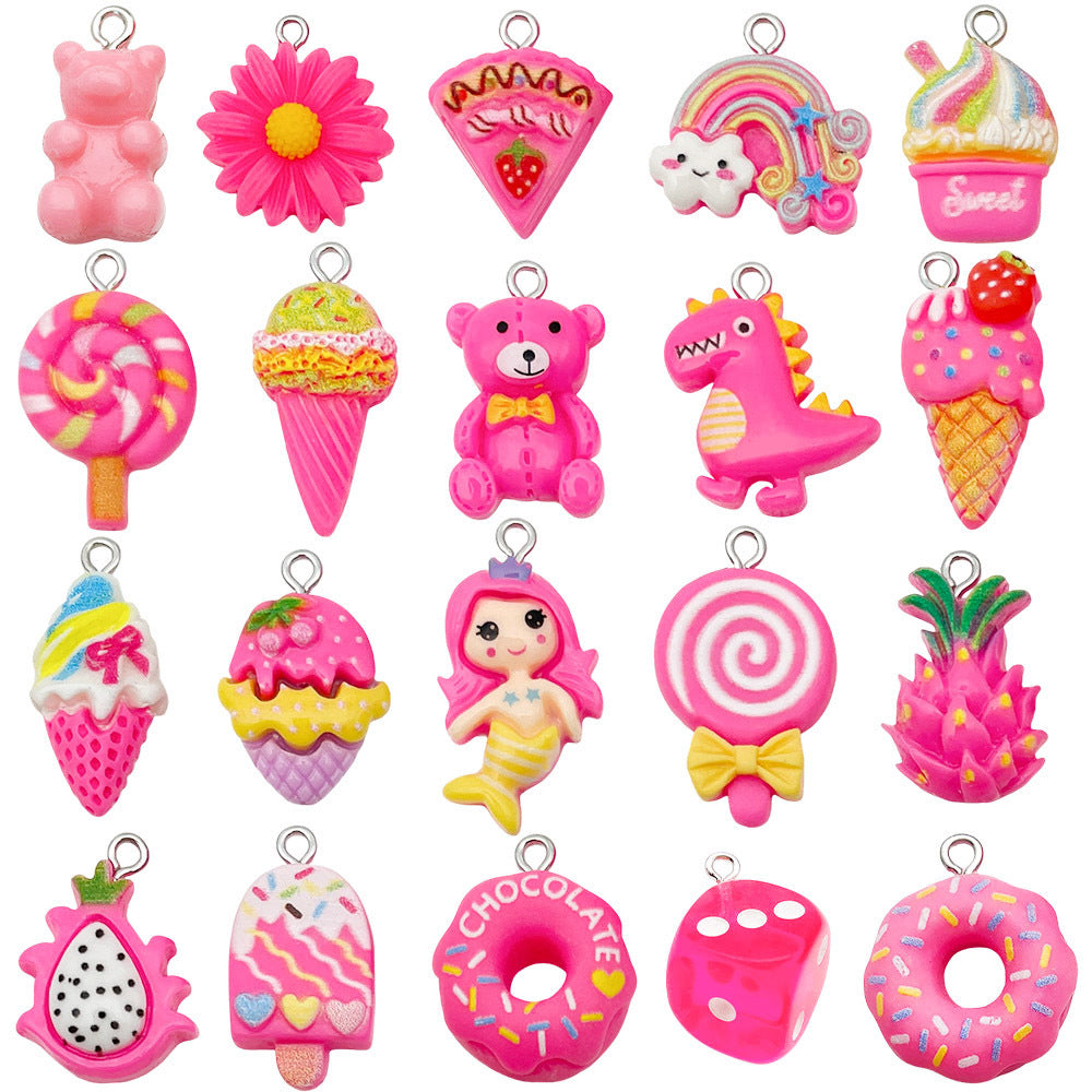 Candy Resin Pendant With Enamel Craft, 20 PCS Package In Purple, Retro Style Jewelry Accessories