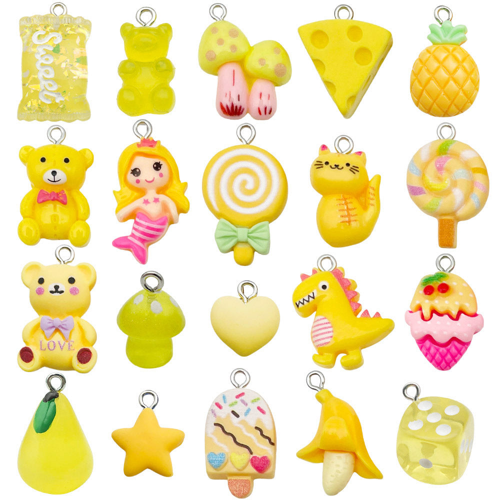 Candy Resin Pendant With Enamel Craft, 20 PCS Package In Purple, Retro Style Jewelry Accessories