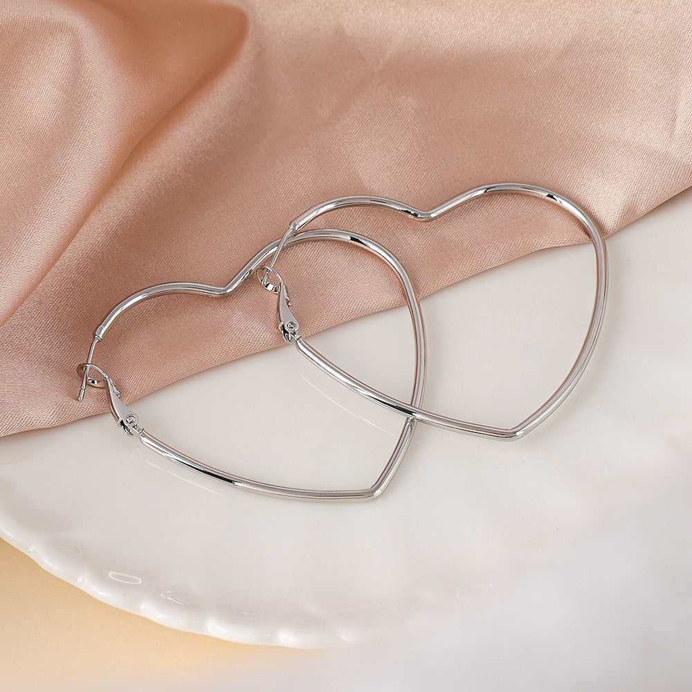Gold Circle Earrings For Women With Copper Ear Pins Featuring Exaggerated Style