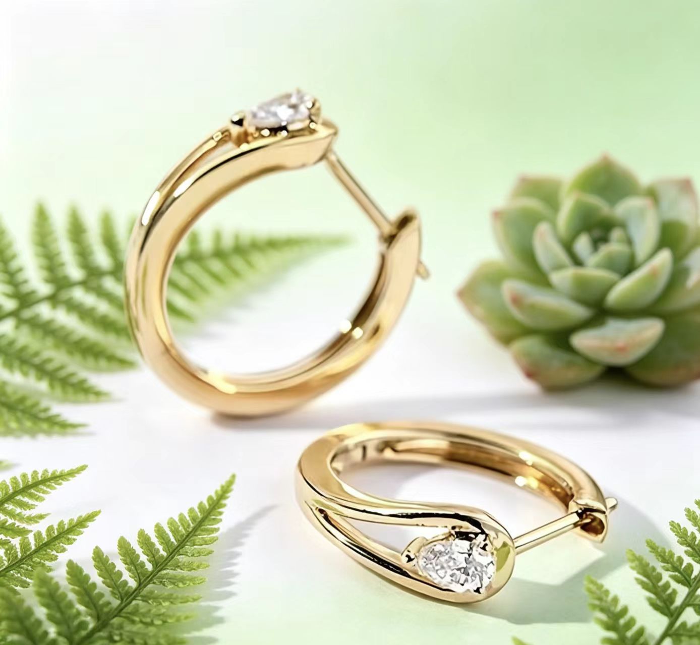 Gold Circle Earrings For Women In New Style With Copper Ear Pins