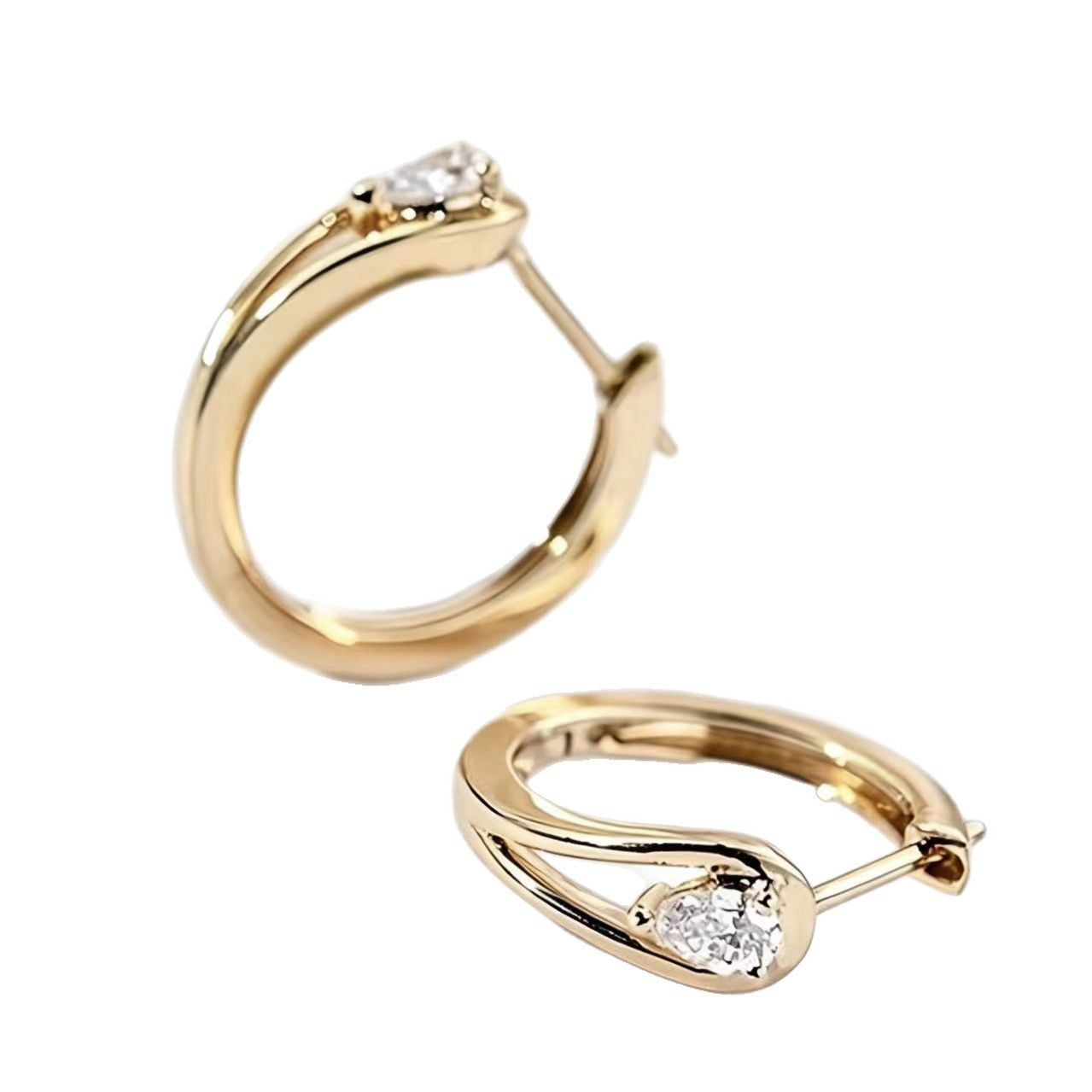 Gold Circle Earrings For Women In New Style With Copper Ear Pins