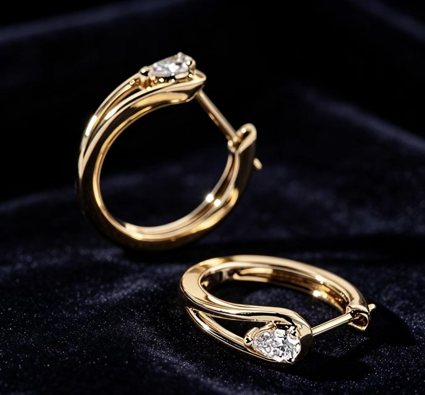 Gold Circle Earrings For Women In New Style With Copper Ear Pins