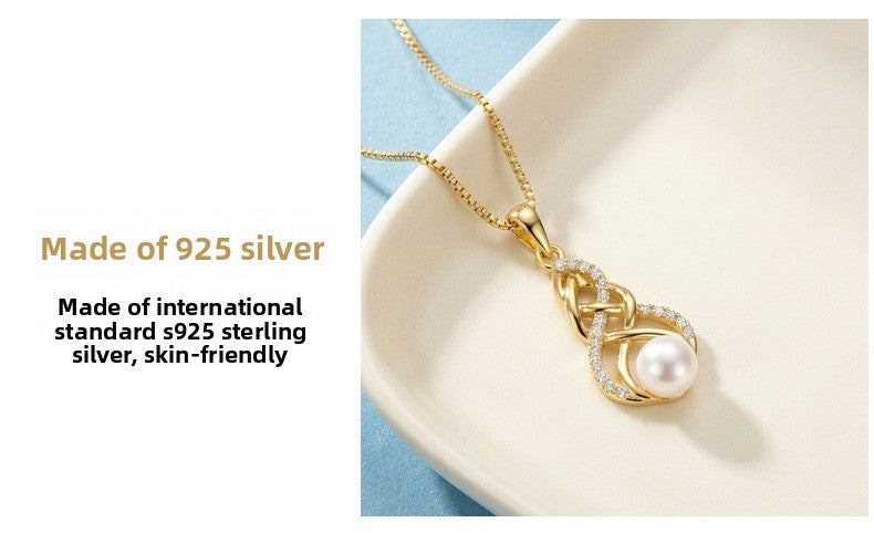 Luxurious 925 Sterling Silver Pearl Pendant Necklace For Women With Freshwater Pearl And Silver Box Chain