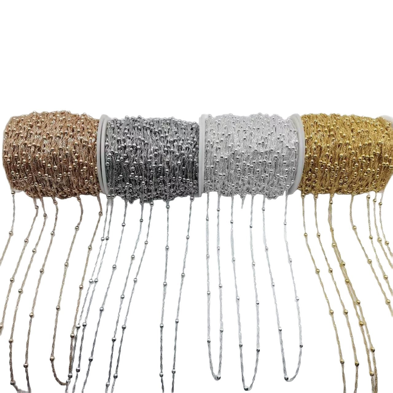 Electroplated Tassel Chain In Gold Featuring KC Golden Plated Iron Material With Cable Chain Design