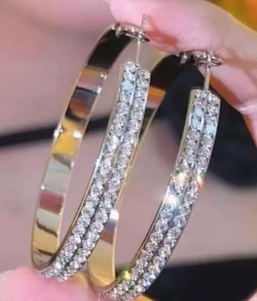 Exaggerated Large Circle Earrings For Women, Electroplated Iron With Durable Gold Plating