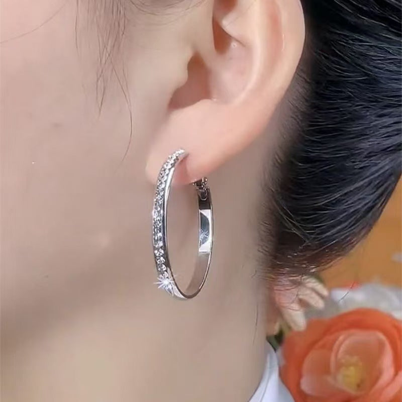 Exaggerated Large Circle Earrings For Women, Electroplated Iron With Durable Gold Plating
