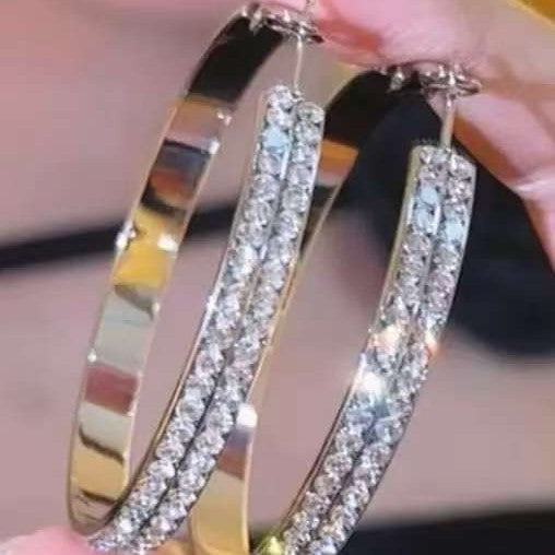 Exaggerated Large Circle Earrings For Women, Electroplated Iron With Durable Gold Plating