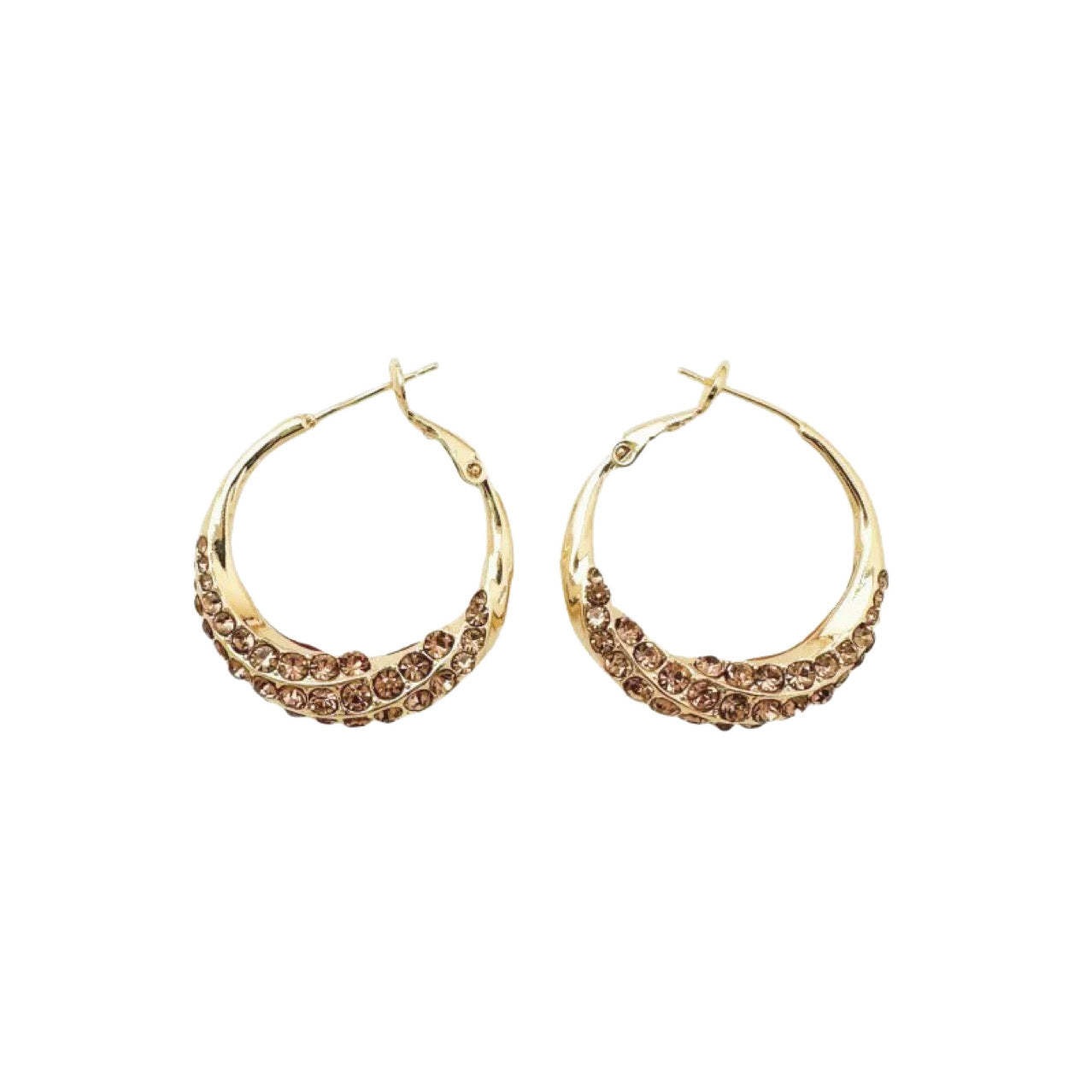 Basic Hoop Earrings Circle Pattern For Women With 925 Sterling Silver Alloy Posts In Gold