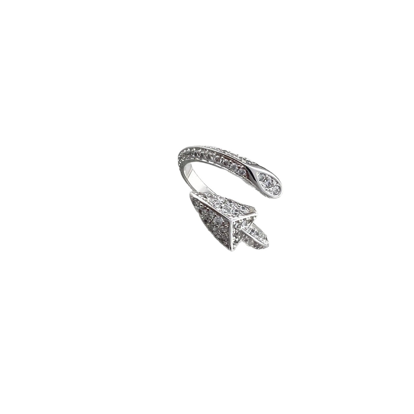 Arrow Open Ring For Women In Rose Gold V Gold With Rhinestones Inlay