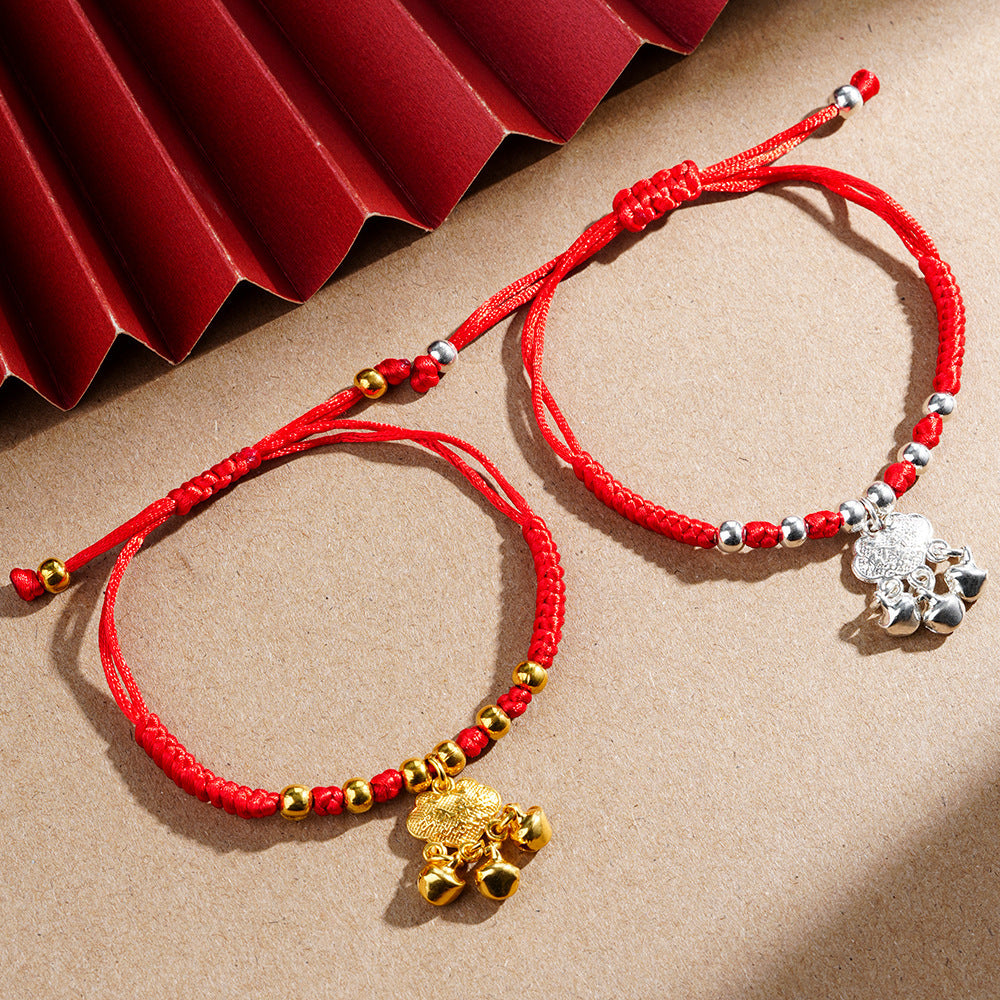 Geometric Ethnic Style Kid's Bracelet Featuring Gold Braid Rope Design