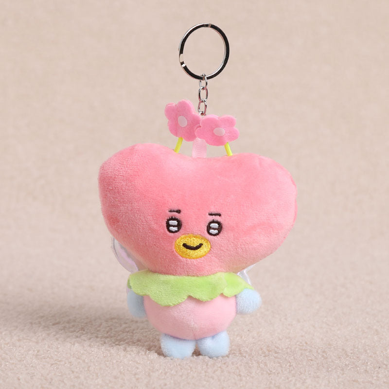 Cute White Cartoon Plush Stuffed Animal Toy Keychain, Soft And Adorable Plush Doll For Kids