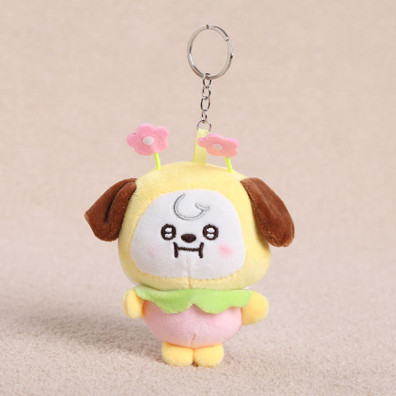 Cute White Cartoon Plush Stuffed Animal Toy Keychain, Soft And Adorable Plush Doll For Kids