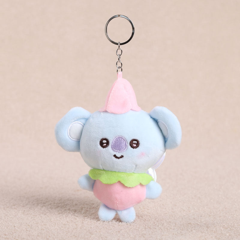 Cute White Cartoon Plush Stuffed Animal Toy Keychain, Soft And Adorable Plush Doll For Kids