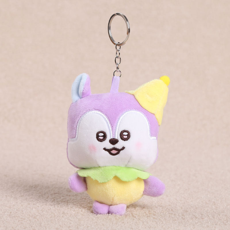 Cute White Cartoon Plush Stuffed Animal Toy Keychain, Soft And Adorable Plush Doll For Kids