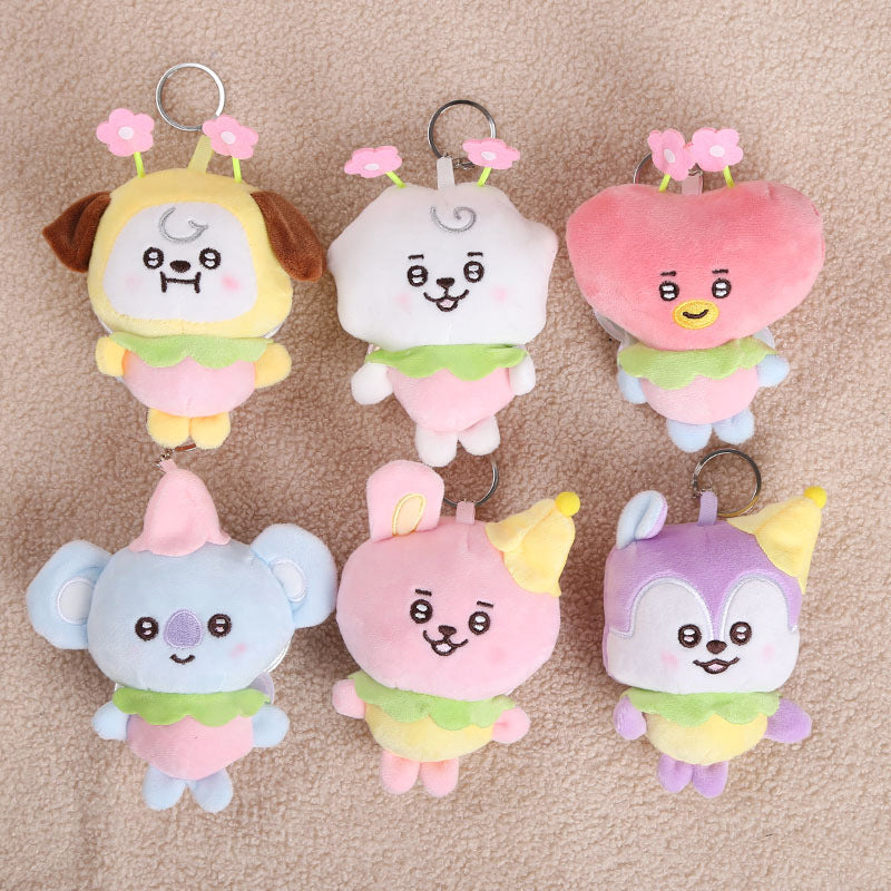 Cute White Cartoon Plush Stuffed Animal Toy Keychain, Soft And Adorable Plush Doll For Kids